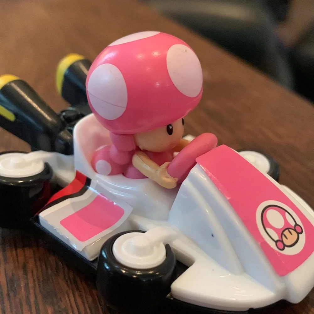 Nintendo set of 2 Toadette Bowser racecar McDonald’s toy Super Mario collectible